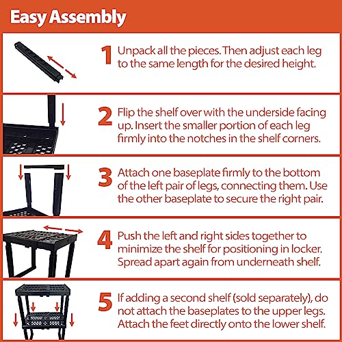 Piffny Locker Organizer Shelf， Adjustable Width and Height,