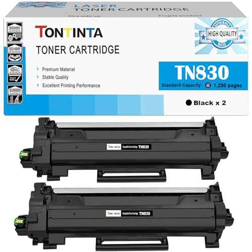 TN830 TN-830 Compatible Toner Cartridges 2 Blacks Standard Capacity for Printer HL-L2400D L2405W L2420DW L2460DW L2865DW L2467DW DCP-L2640DW L2647DW L2760DW L2820DWXL MFC-L2900DW L2900DWXL