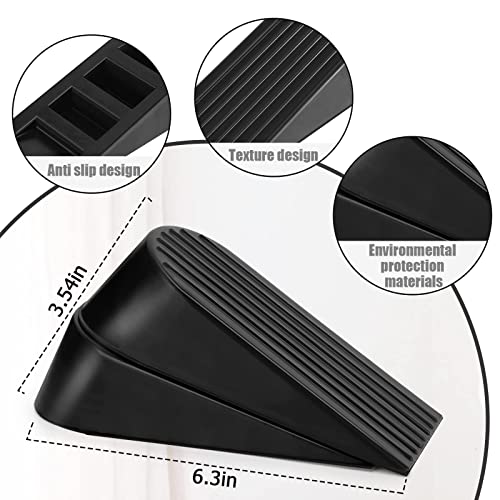 Talkfun Heavy Duty Door Stopper 2 Pack – Non-Scratch Rubber Wedge for All Floors