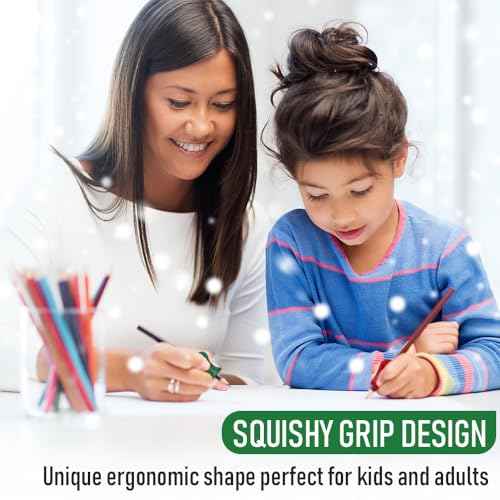 The Pencil Grip Original Pencil Grippers 6 Pcs, Improves Kids Handwriting, Ergonomic Pen Holder for Righties & Lefties, Ideal for Kids, Toddlers, Adults, Writing Tool with Finger Cushion