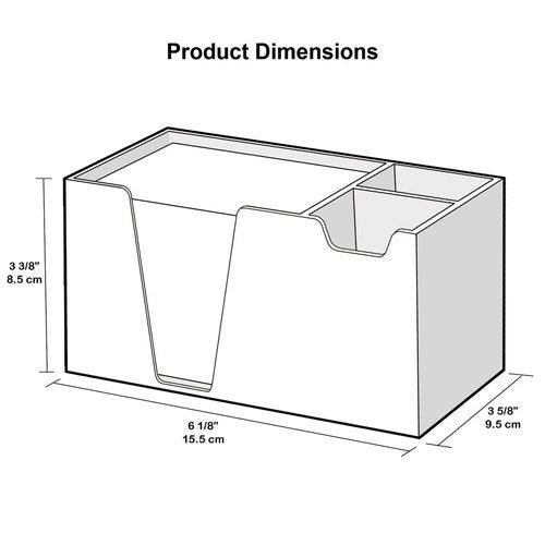 Acrimet Desktop Organizer Pencil, Pen, Paper, Clip, Caddy Holder (Plastic) (White Paper Included) (Clear Crystal Color)