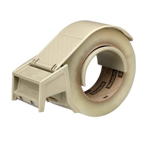 3M Scotch H122 Industrial Packing Tape Dispenser with Built-In Brake for 2" Tape – Lightweight and Compact for Commercial Packaging, Shipping, Moving, Carton and Box Sealing, Gray