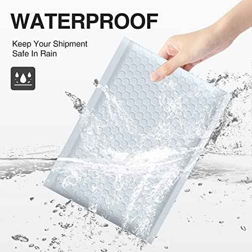 UCGOU Bubble Mailers 8.5x12 Inch White 25 Pack Usable Size 8.5x11 Poly Padded Envelopes #2 Medium Mailing Opaque Packaging Postal Self Seal Waterproof Boutique Shipping Bags for Clothes Makeup