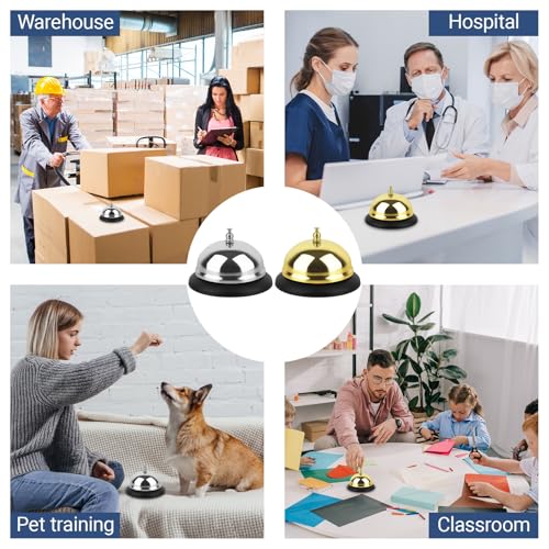 Call Bell Loud Clear Desk Bell Set - Durable Steel Service Bells for Hotels, Restaurants, Classrooms