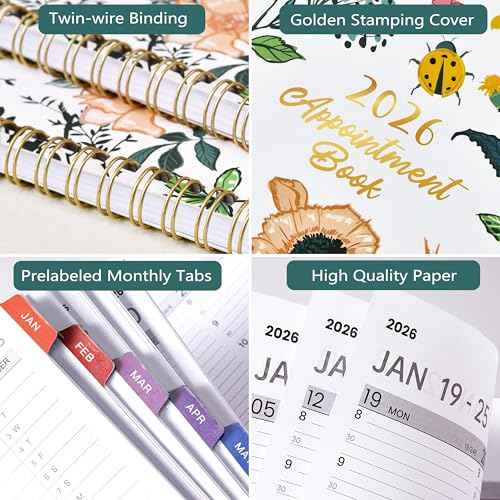 2026 Appointment Book/Planner - 2026 Daily Hourly Planner, Jan 2026 - Dec 2026, Weekly Appointment Book, 8.5" x 11", 30-Minute Interval, Lay-Flat, Tabs, Ample Space with Notes £¦ To-Do Lists