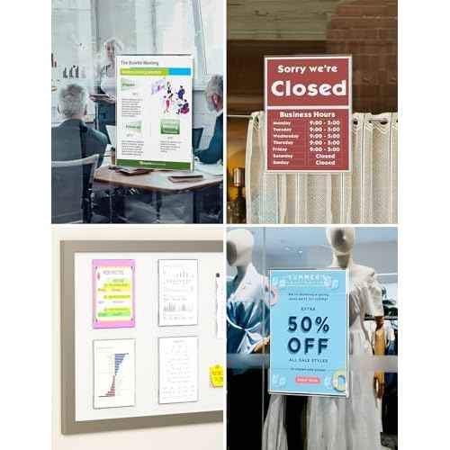 NIUBEE Acrylic Window Sign Holder:Glass Door Sign Holder with 4 Suction Cups 8.5x11 Inch--Window Mount for Displaying Flyers, Notices, Documents and Menus, for Office, Store, Home, Restaurant Use (12 Pack)