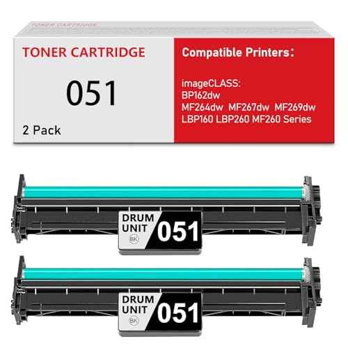 051 Drum Unit Replacement for Canon 051 2170C001 Drum Unit use for imageCLASS LBP162dw MF264dw MF267dw MF269dw LBP160 LBP260 MF260 Series Laser Printer, 2-Pack
