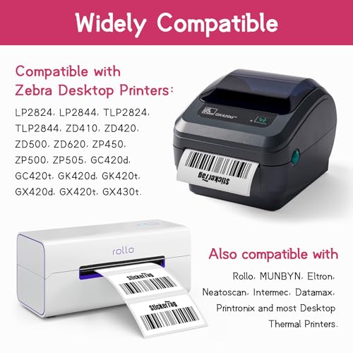 24 Rolls 2" x 1" Direct Thermal Labels, Shipping Labels Compatible with Zebra & Rollo Label Printers for Mailing Postage Address Barcode (1300 Labels/Roll)