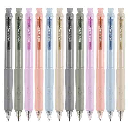 Linbsunne Erasable Pens 0.5mm Gel Ink Pens for School Office Fine Point Pens Smooth Writing Work Pen with Erasers (12-count,Black Ink)