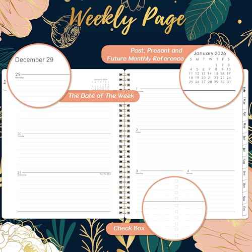 2026 Planner - 2026 Planner Weekly and Monthly, from January 2026 to December 2026, 9'' x 11'' with Holiday Review + Coated Tabs + Back Pocket