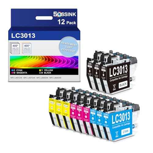 LC3013 Ink Cartridges BK/C/M/Y Compatible Replacement for Brother LC3013 LC3011 High Yield Work for Brother MFC-J497DW MFC-J491DW MFC-J690DW MFC-J895DW Printer (12-Pack,3BK/3C/3M/3Y)