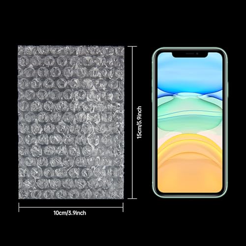 Falcontoy 50 Pcs Clear Bubble Pouches 4x6 Inch Protective Shipping Wraps