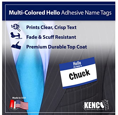 Hello My Name Is Stickers 350 Pack 3.5 x 2.25 in - Name Badge Labels, USA Made, Multicolor