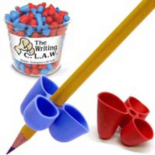 The Pencil Grip Writing CLAW for Pencils and Utensils, Medium Size, 6 Count Blue/Red (TPG-21206) (DESY-01-053)