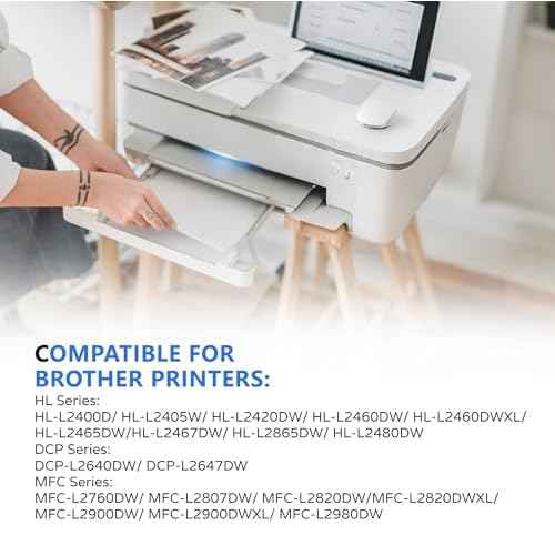 Compatible TN830XL Toner Replacement for Brother TN830 TN830XL TN830 XL/V/R Toner Cartridge Used with HL-L2460DW HL-L405W HL-L2400D HL-L2480DW DCP-L2647DW MFC-L2820DW L2900DW Printer-2Black
