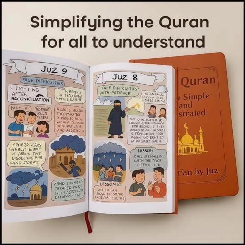 Islamic Study Guide with Illustrated Quran, Surah Summaries & Tafsir