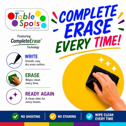 10 Pack Large Dry Erase Wall Stickers for Teachers - No Staining or Shadowing