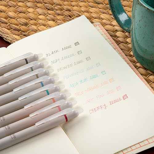 PILOT FriXion Waai Retractable & Refillable Erasable Gel Pens, Extra Fine Point 0.5 mm, Assorted Ink, 8 Count