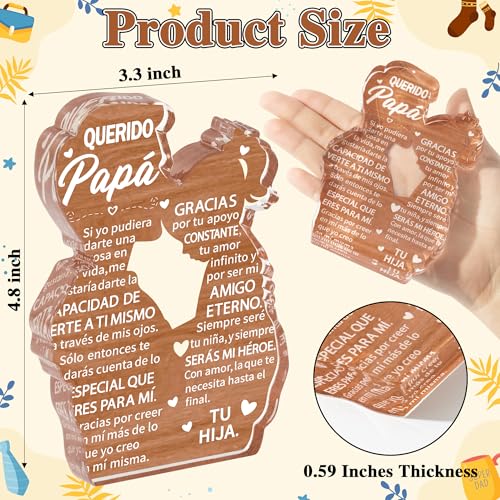 Yopyame Papá Gift for Dad from Daughter - Heartwarming Father Daughter Embracing Acrylic Plaque Sign - Best Dad Ever Keepsake - Papá Version