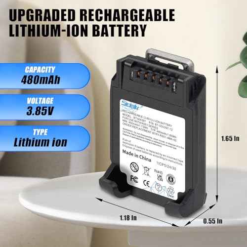 RS5100 Battery Replacement,for Zebra Ring Scanner RS51 RS5100 RS61 RS6100 BT-000397 BT-000398 RSBT5 RS61B0 RS61C0 RS51B0 RS51C0 BTRY-RS51-7MA-01 BTRY-RS51-4MA-01,480mAh.