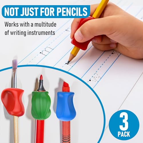 The Pencil Grip 3-Step Training Kit - Crossover, Pinch & Standard Pencil Grips for Kids & Students