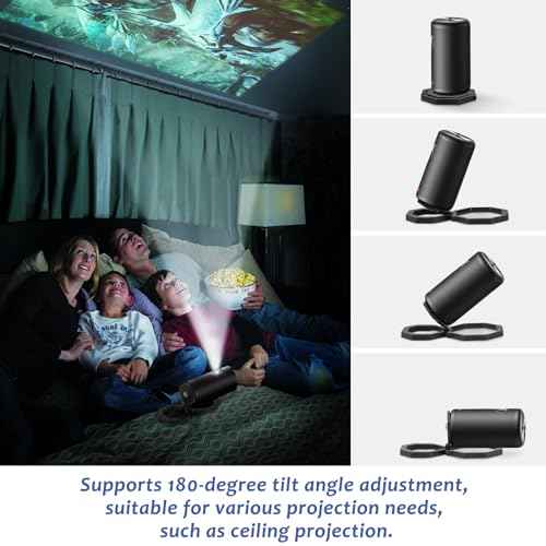 JISHAHS Projector Foldable Stand for Nebula Capsule Series - Extra-Large Base for More Stability and Won't Collapse - Ultra-Lightweight Folding Desktop Stand - Adjustable Angle (Stand Only), Black