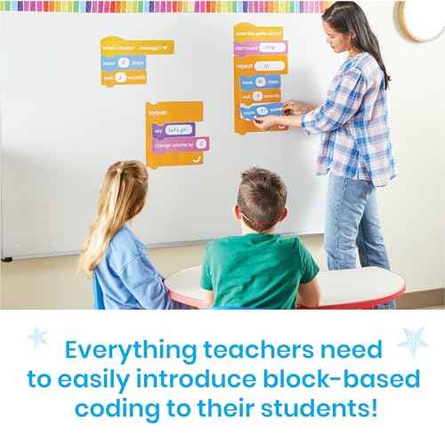 hand2mind Scratch Block-Based Coding Magnetic Demonstration Set, Learn to Code STEM Activities, Computer Science and Programming for Kids, Coding for Kids 8-12, STEM Classroom Science Teacher Supplies