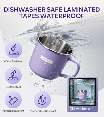EazeID Purple Label Maker with 4 Laminated Waterproof Tapes - D210S