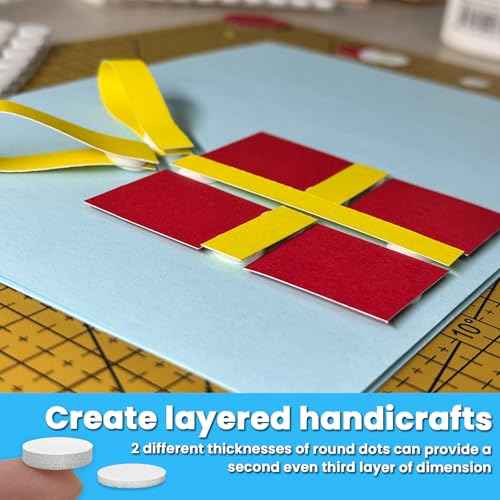 1000Pcs Double Sided Adhesive Foam Dots, 2mm and 1mm Thick Tape for Craft, Card Making, Marked Candles, Scrapbook, Poster and DIY Projects