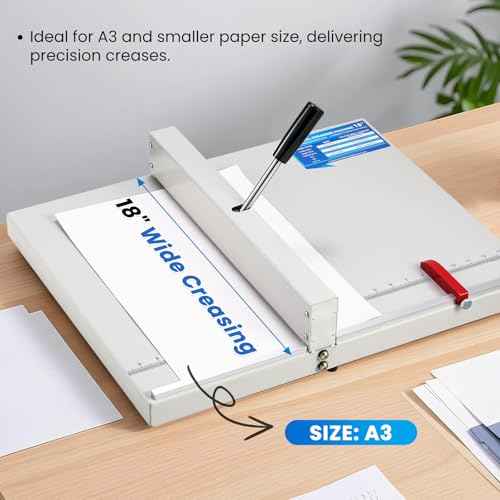Mxmoonant Manual Creasing Machine 18¡¯¡¯ with Positioning Blocks, Imperial Scale, 70-450g Thickness Paper Creaser, Paper Folding Machine for Business Cards, Invitations, DIY Crafts, Brochures, Covers