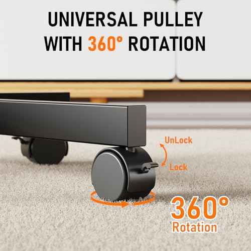 Mobile TV Cart Rolling TV Stand for 23-60 Inch LCD LED OLED Flat Curved Screens up to 88 lbs, Height Adjustable Portable TV Cart with Locking Wheels, Outdoor TV Stand Mount, Max VESA 400x400mm, Black