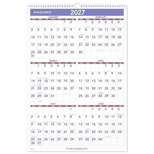 AT-A-GLANCE 2026 Wall Calendar, 15-1/2" x 22-3/4", Large (PM32826)