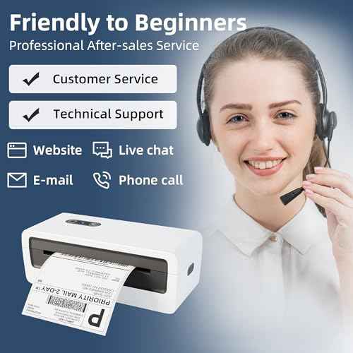 Jiose Shipping Label Printer - 4x6 Desktop Thermal Label Printer for Small Business - Compatible with MacOS Windows