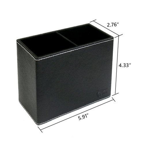 Fosinz Pen Pencil Holder Cup Container PU Leather Desk Organizer Stand Decor Brush Scissor Holder Decoration Office Desk Home School