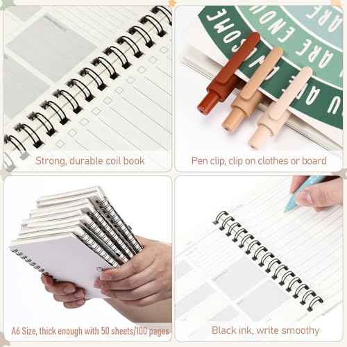 Thenshop 60 Pcs Bulk Mental Health Awareness Gifts Self Care Items Bulk Positive Affirmation Journals Inspirational Spiral Notebooks & Pens for Boss Employee Staff Coworker Student Teacher (Rainbow)