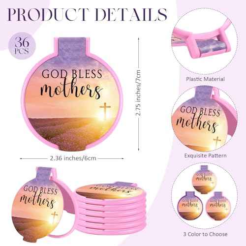 50 Sets Thanksgiving Christian Gifts for Mother Religious Compact Mirrors Bulk God Bless Mothers Bible Folding Round Mirror with Cards Church Gifts for Christmas Women Church Sunday School