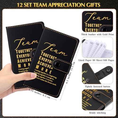 Honoson 12 Set Team Appreciation Gifts Bulk for Employee Staff Rad Tech Week Perioperative Nurses Practitioner Appreciation A5 Leather Notebook with Ballpoint Pen for Coworker Nurse Teacher