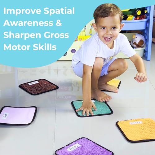 Square Sensory Discs for Autism Therapy - 9 Pack with Lesson Plans - Playful Prodigies