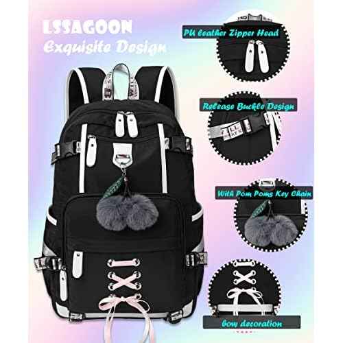 Backpack for Women Teen Kids Girls, Water Resistant Casual Daypack Fits Laptop with USB Charging Port,Cute Bookbag for Travel,School,Hiking,Gift¡¦