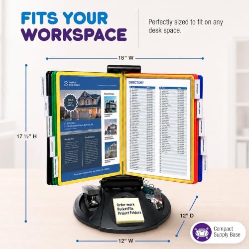 Ultimate Office AdjustaView Supply Base Desk Organizer with Colored Pockets