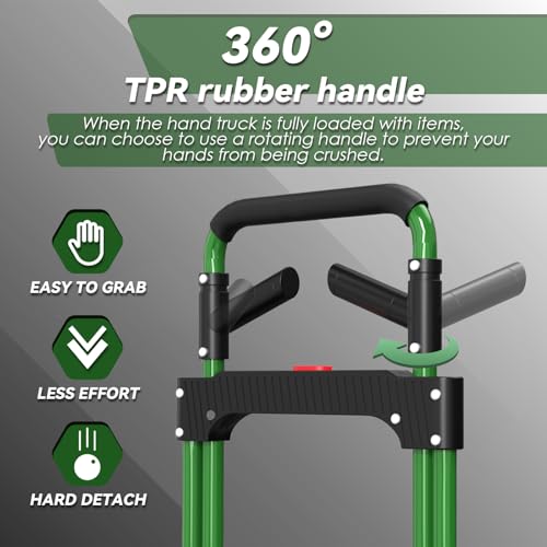 LEEYOUNG Upgraded Folding Hand Truck Dolly Cart Heavy-Duty 375lb£¬Aluminum Wheel Bracket & Portable Aluminum Dolly Cart, Indoor/Outdoor Use