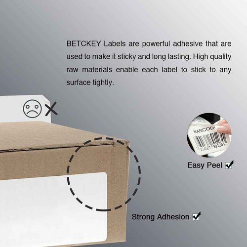 BETCKEY - 2.5" x 1" (64 mm x 25 mm) Multipurpose & Barcode Labels Compatible with Zebra & Rollo Label Printer,Premium Adhesive & Perforated [20 Rolls, 27600 Labels]