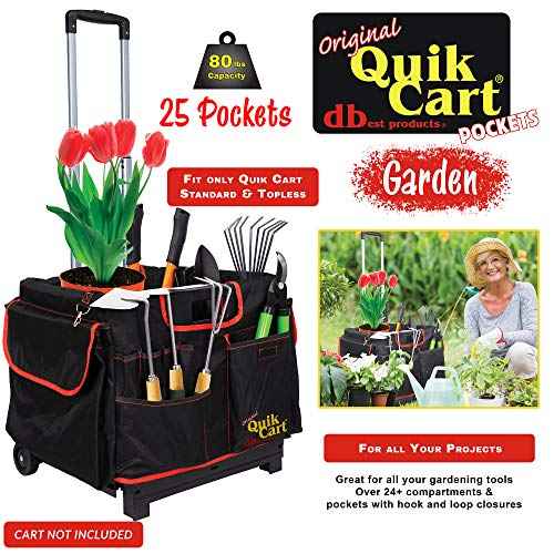 dbest Quik Cart Pockets, Black, Unisex, 20-Pocket Caddy for Easy Organization and Storage