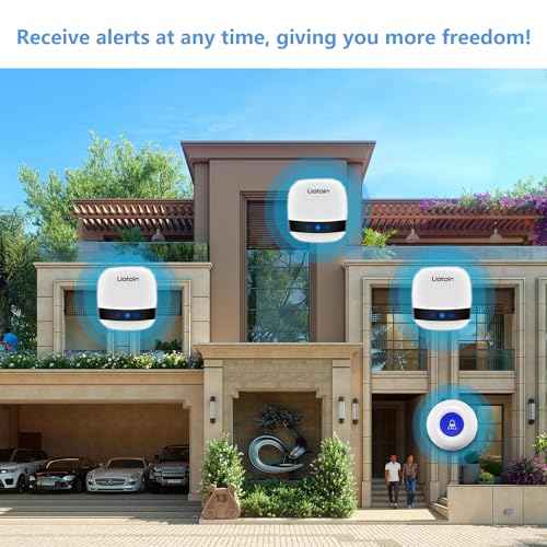 Caregiver Pager Wireless Alert System - 2 Call Buttons, 2 Receivers, 600+ft Range, Nurse/Patient Alert