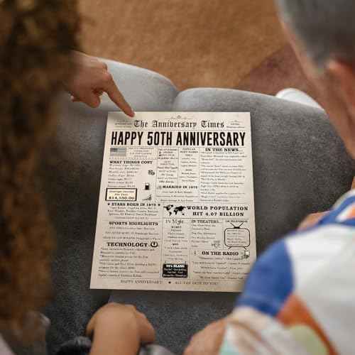 Jumbo 50th Anniversary Card for Women Men, Funny 50th Wedding Anniversary Decorations for Mom Dad, Romantic 50 Year Anniversary Card Gift for Wife Husband, Golden Wedding Gift