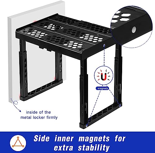 ABLinox Black Adjustable Locker Shelf 2 Pack - Fits School, Office, Gym Lockers