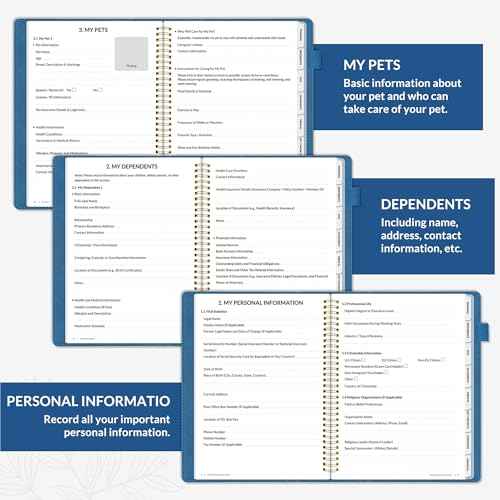SUNEE End of Life Planner - I'm Dead Now What Planner for Seniors & Family Legacy, Large Print Spiral-Bound Estate Planning Organizer with Tabs - Final Wishes, Passwords & Funeral Planning, A4, Blue