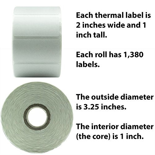 Premium, Extra Sticky 2x1in Direct Thermal Label 12 Pack. Bulk (16,560 pcs) Perforated Top Coated, Self-Adhesive Stickers for FNSKU Barcodes. Zebra Printer Compatible. Packaging and Shipping Supplies.