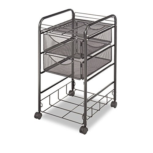 Safco Onyx Rolling File Cart with 4 File Drawers, Fits Letter-Size Hanging Folders, Durable Steel Mesh Construction