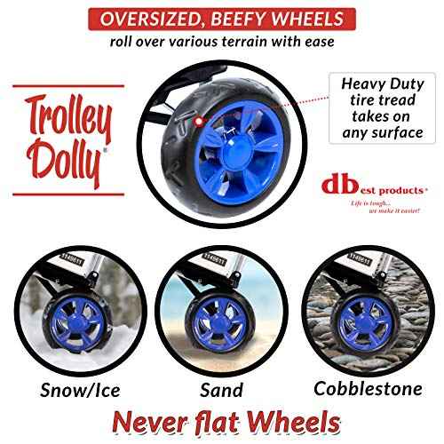 dbest products Trolley Dolly Blue Foldable Shopping cart for Groceries with Wheels and Removable Bag and Rolling Personal Handtruck, Standard